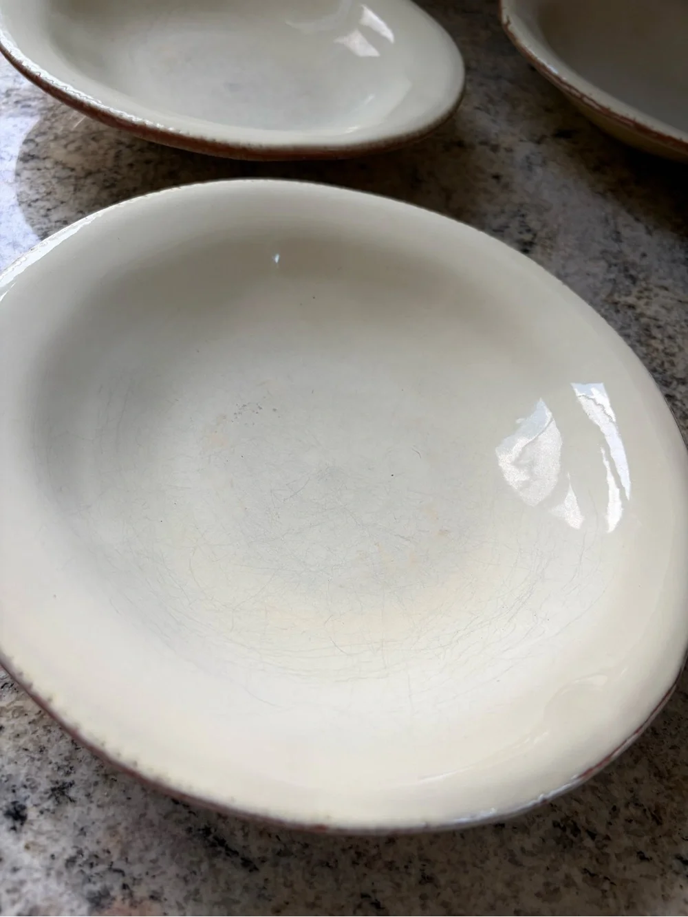 Vietri Crema Rim Soup coupe Bowl (approx 8-3/4”) shallow set of 4